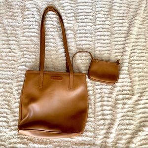 Vintage 90s Nine West Brown Faux Leather Bag